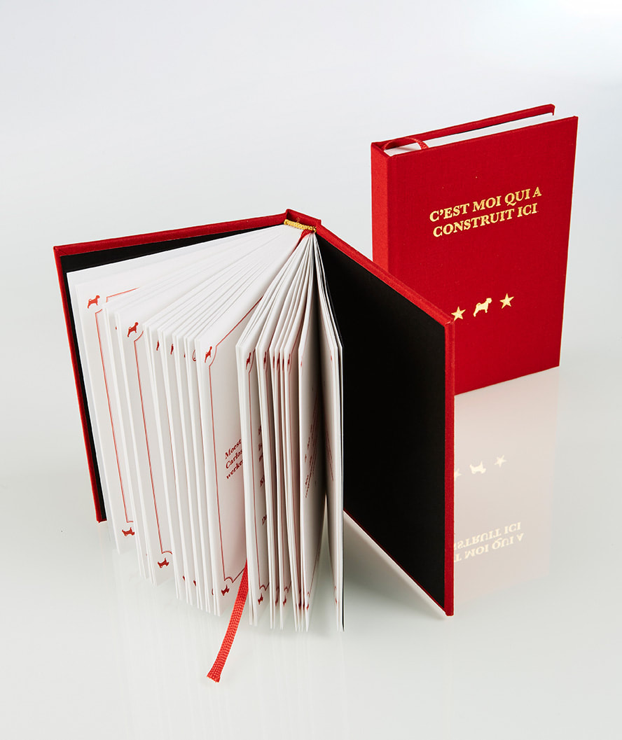 Rood linnen hardcover boekjes, goudfoliedruk