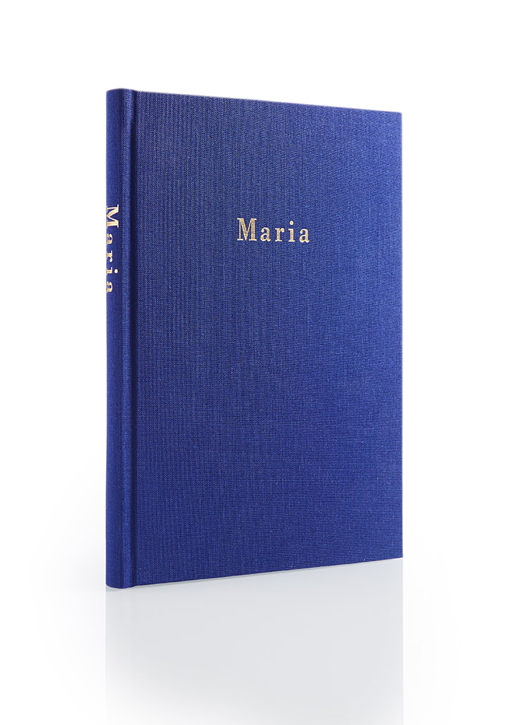 Linnen hardcover boek met ronde rug - levensverhaal Maria